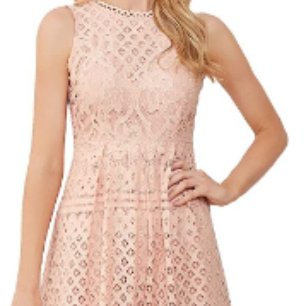 VEIISAR Sleeveless Lace Fit Flare Elegant Cocktail Party Dress